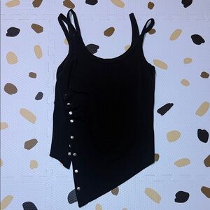 All Saints black double strap tank